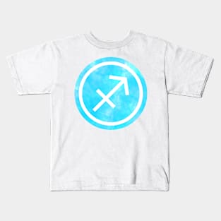 Blue Watercolor Zodiac - Sagittarius Kids T-Shirt